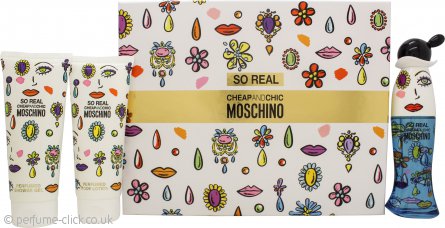 Moschino So Real Cheap & Chic Gift Set 50ml EDT + 100ml Shower Gel + 100ml Body Lotion (This gift set contains:

1 x 50ml EDT
1 x 100ml Shower Gel
1 x 100ml Body Lotion)