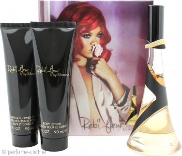 Rihanna Reb'l Fleur Gift Set 50ml Eau De Parfum Spray + 90ml Body Lotion