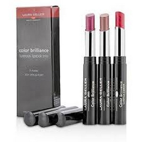 Laura Geller Color Brilliance Lustrous Lipstick Set 3 x 1.8g Lipsticks (This set includes:

1 x 1.8g Joy Lipstick
1 x 1.8g Zen Lipstick
1 x 1.8g Flirt Lipstick)