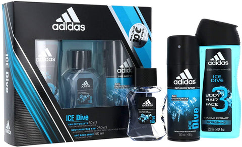 Adidas Ice Dive Gift Set 50ml Aftershave + 50ml Deodorant Roll-On