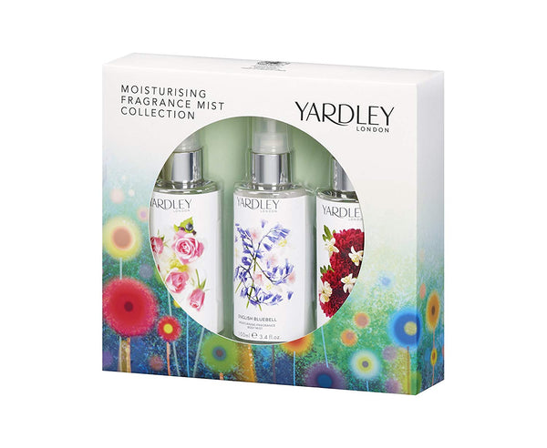 Yardley Moisturising Fragrance Mist Gift Set 3 x 100ml - English Bluebell + English Rose + English Dahlia