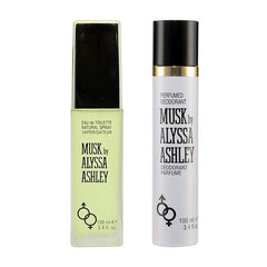 Alyssa Ashley Musk Gift Set 100ml EDT + 100ml Perfumed Deodorant Spray