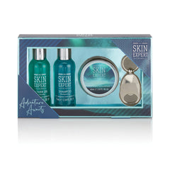 Style & Grace Skin Expert Mini Grooming Gift Set 80ml Shower Gel + 80ml Shampoo + 60ml Aftershave Balm + Keyring