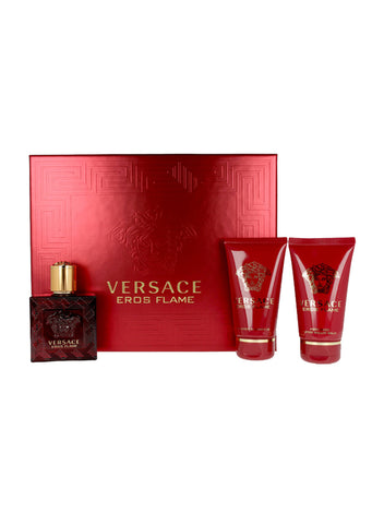 Versace Eros Flame Gift Set 50ml EDP + 50ml Shower Gel + 50ml Aftershave Balm