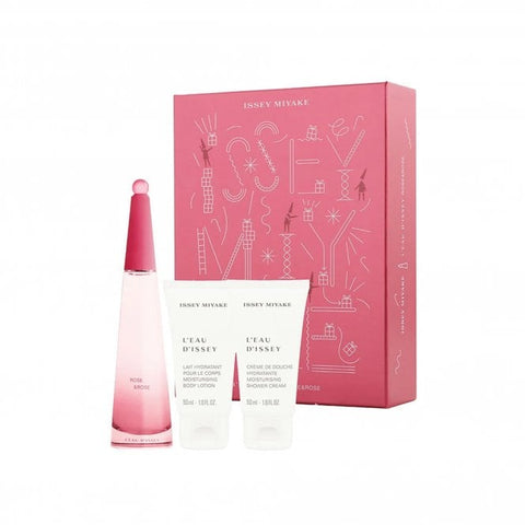 Issey Miyake L'Eau D'Issey Rose & Rose Gift Set 50ml EDP + 50ml Body Lotion + 50ml Shower Cream