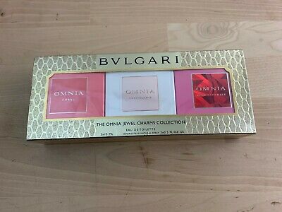 Bvlgari Omnia Jewels Charms Fragrance Gift Set 15ml Crystalline EDT + 15ml Coral EDT + 15ml Pink Sapphire EDT