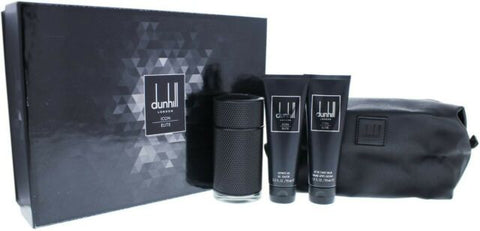 Dunhill Icon Elite Gift Set 100ml EDP + 90ml Shower Gel + 90ml Aftershave Balm + Pouch
