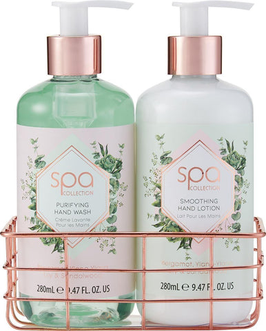 Style & Grace Spa Botanique Luxury Handcare Gift Set Eco Packaging 280ml Hand Wash + 280ml Hand Lotion + Metallic Basket